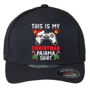 This Is My Christmas Pajama Santa Hat Gamer Video Game Great Gift Flexfit Unipanel Trucker Cap