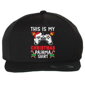 This Is My Christmas Pajama Santa Hat Gamer Video Game Great Gift Wool Snapback Cap