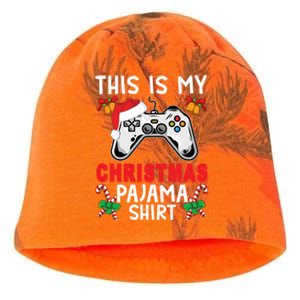 This Is My Christmas Pajama Santa Hat Gamer Video Game Great Gift Kati - Camo Knit Beanie