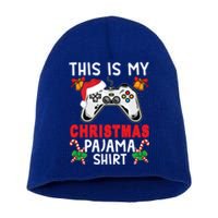 This Is My Christmas Pajama Santa Hat Gamer Video Game Great Gift Short Acrylic Beanie