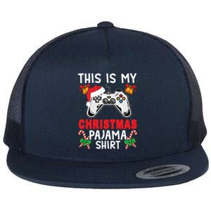 This Is My Christmas Pajama Santa Hat Gamer Video Game Great Gift Flat Bill Trucker Hat