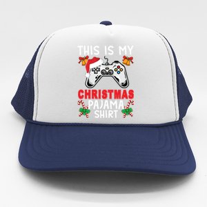 This Is My Christmas Pajama Santa Hat Gamer Video Game Great Gift Trucker Hat