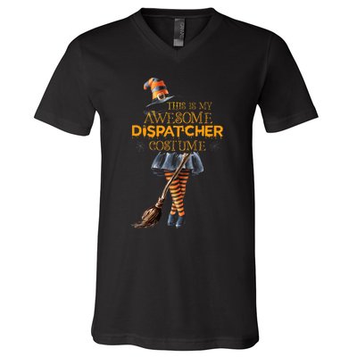 This Is My Halloween Dispatcher 911 Costume Women Dispatch V-Neck T-Shirt