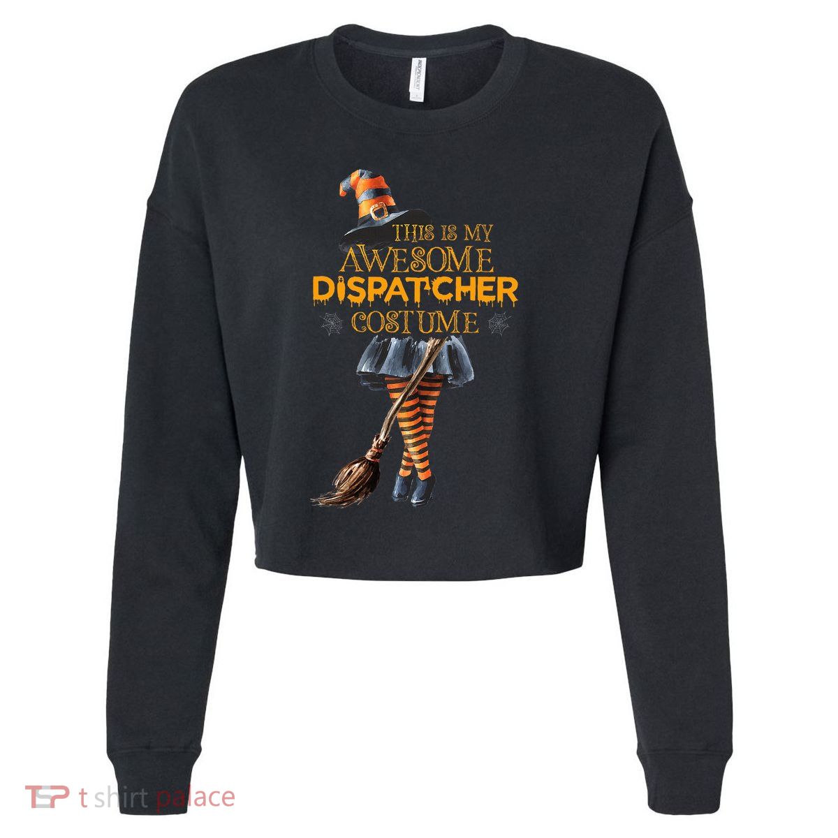 This Is My Halloween Dispatcher 911 Costume Women Dispatch Cropped Pullover Crew