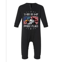 This Is My Pride Flag Patriotic Red White Blue Infant Fleece One Piece