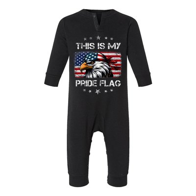 This Is My Pride Flag Patriotic Red White Blue Infant Fleece One Piece