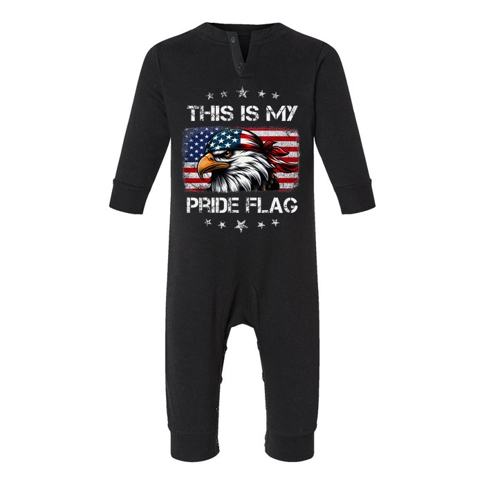 This Is My Pride Flag Patriotic Red White Blue Infant Fleece One Piece