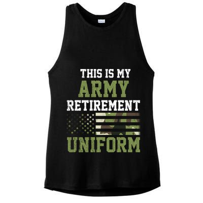 This Is My Army Retirement Uniform Ladies PosiCharge Tri-Blend Wicking Tank