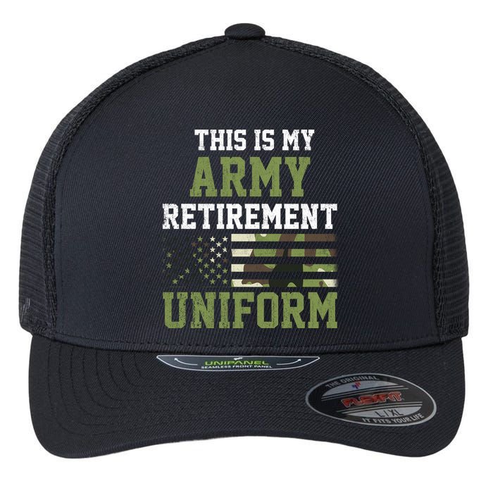 This Is My Army Retirement Uniform Flexfit Unipanel Trucker Cap
