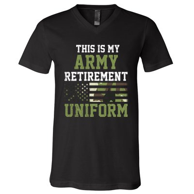 This Is My Army Retirement Uniform V-Neck T-Shirt