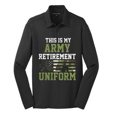 This Is My Army Retirement Uniform Silk Touch Performance Long Sleeve Polo