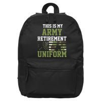 This Is My Army Retirement Uniform 16 in Basic Backpack