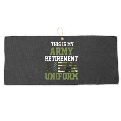 This Is My Army Retirement Uniform Large Microfiber Waffle Golf Towel