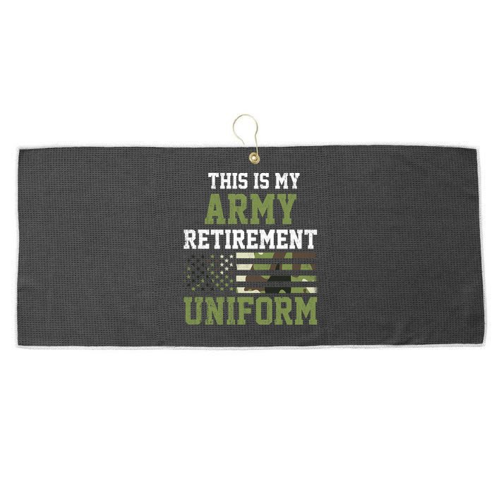 This Is My Army Retirement Uniform Large Microfiber Waffle Golf Towel