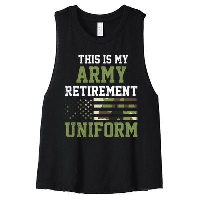 This Is My Army Retirement Uniform Women's Racerback Cropped Tank