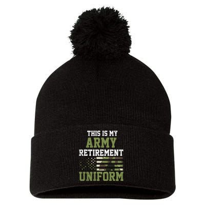 This Is My Army Retirement Uniform Pom Pom 12in Knit Beanie
