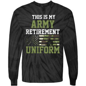 This Is My Army Retirement Uniform Tie-Dye Long Sleeve Shirt