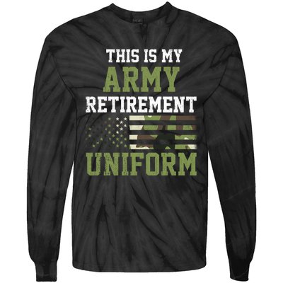 This Is My Army Retirement Uniform Tie-Dye Long Sleeve Shirt