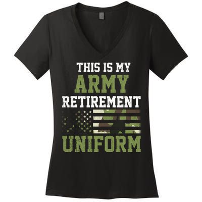 This Is My Army Retirement Uniform Women's V-Neck T-Shirt