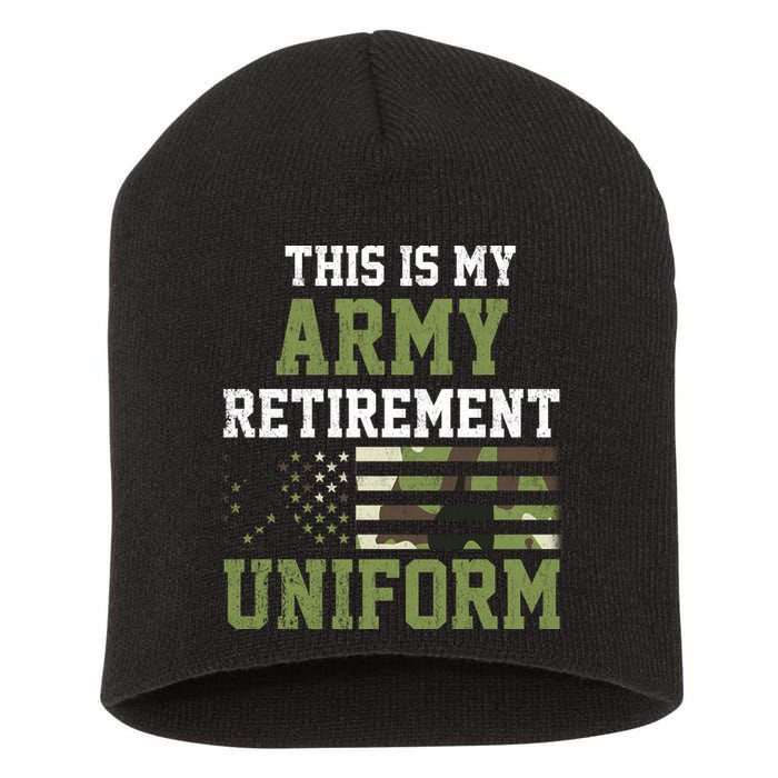 This Is My Army Retirement Uniform Short Acrylic Beanie