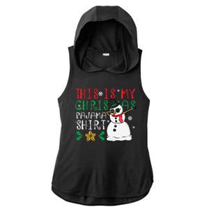 This Is My Christmas Pajama Holiday Ladies PosiCharge Tri-Blend Wicking Draft Hoodie Tank