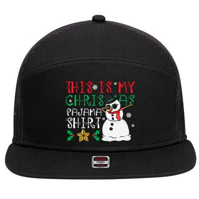 This Is My Christmas Pajama Holiday 7 Panel Mesh Trucker Snapback Hat