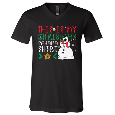 This Is My Christmas Pajama Holiday V-Neck T-Shirt