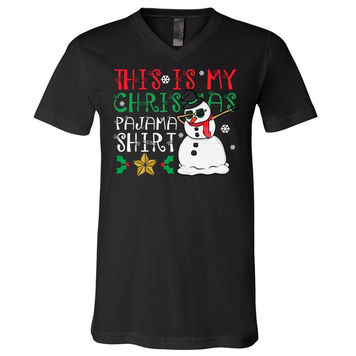 This Is My Christmas Pajama Holiday V-Neck T-Shirt