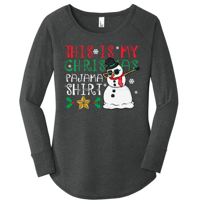 This Is My Christmas Pajama Holiday Women's Perfect Tri Tunic Long Sleeve Shirt