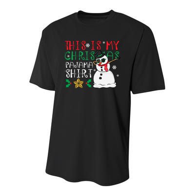 This Is My Christmas Pajama Holiday Youth Performance Sprint T-Shirt