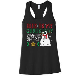 This Is My Christmas Pajama Holiday Women's Racerback Tank