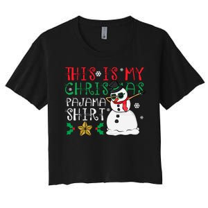 This Is My Christmas Pajama Holiday Women's Crop Top Tee