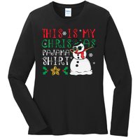 This Is My Christmas Pajama Holiday Ladies Long Sleeve Shirt