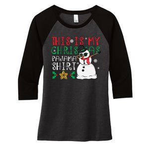 This Is My Christmas Pajama Holiday Women's Tri-Blend 3/4-Sleeve Raglan Shirt