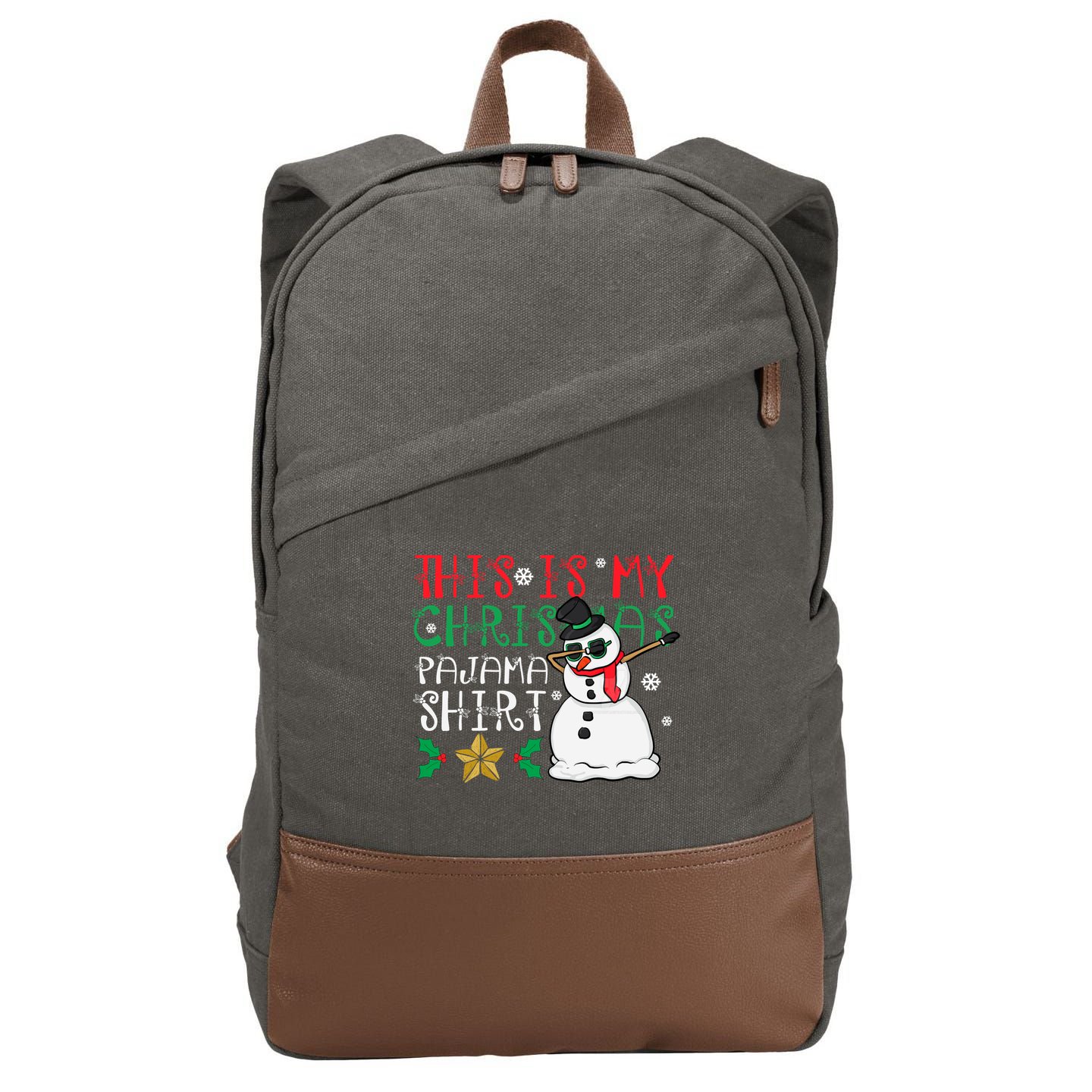 This Is My Christmas Pajama Holiday Cotton Canvas Backpack