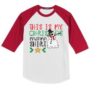 This Is My Christmas Pajama Holiday Kids Colorblock Raglan Jersey