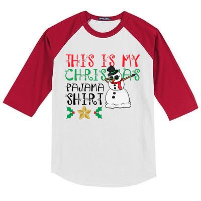 This Is My Christmas Pajama Holiday Kids Colorblock Raglan Jersey