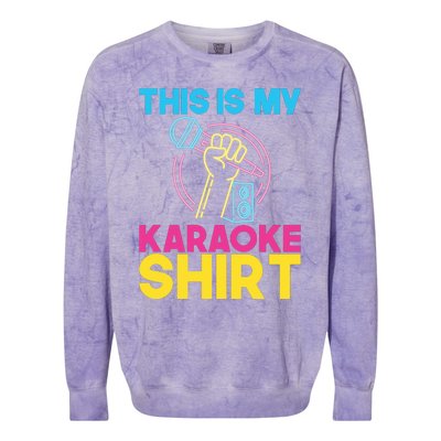 This Is My Karaoke Microphone Singing Lover Hoodie Colorblast Crewneck Sweatshirt