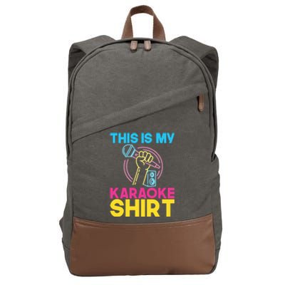 This Is My Karaoke Microphone Singing Lover Hoodie Cotton Canvas Backpack