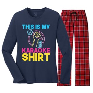 This Is My Karaoke Microphone Singing Lover Hoodie Women's Long Sleeve Flannel Pajama Set 