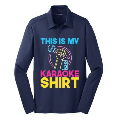 This Is My Karaoke Microphone Singing Lover Hoodie Silk Touch Performance Long Sleeve Polo