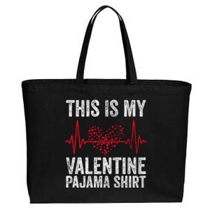 This Is My Valentine Pajama Gift Video Game Lover Gift Cotton Canvas Jumbo Tote