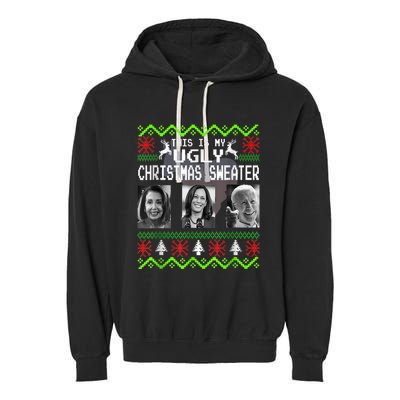 This Is My Ugly Christmas Anti Biden Sweater Christmas Gifts Garment-Dyed Fleece Hoodie