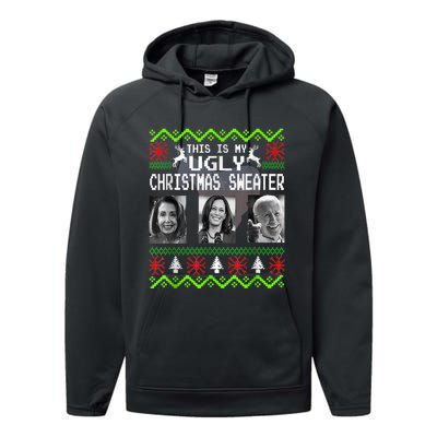 This Is My Ugly Christmas Anti Biden Sweater Christmas Gifts Performance Fleece Hoodie