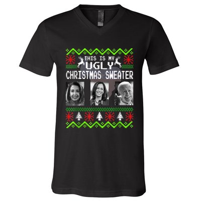 This Is My Ugly Christmas Anti Biden Sweater Christmas Gifts V-Neck T-Shirt