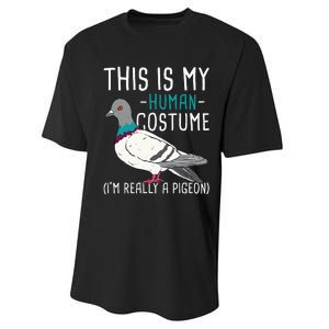 This Is My Human Costume Pigeon Racing Lover Bird Breeder Performance Sprint T-Shirt