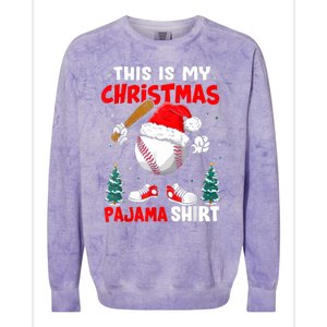 This Is My Christmas Pajama Baseball Colorblast Crewneck Sweatshirt