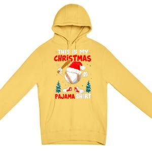 This Is My Christmas Pajama Baseball Premium Pullover Hoodie