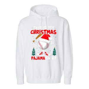 This Is My Christmas Pajama Baseball Garment-Dyed Fleece Hoodie