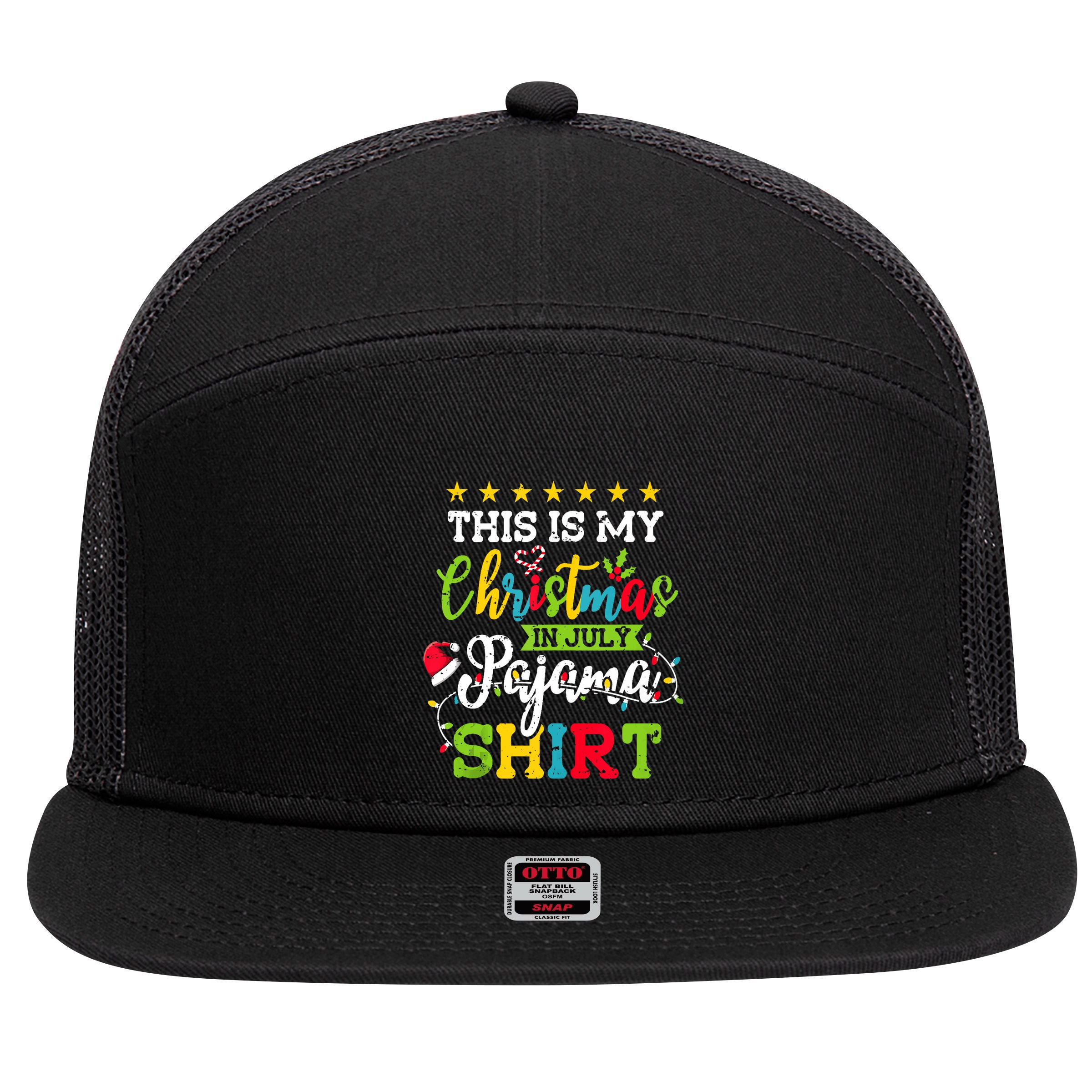 This Is My Christmas In July Pajama Hawaiian Summer Tank Top 7 Panel Mesh Trucker Snapback Hat